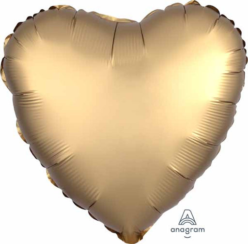 18-Inch Gold Sateen Satin Luxe Heart Foil Balloon