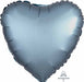 Steel Blue Satin Luxe Heart Foil Balloon, 18 Inch