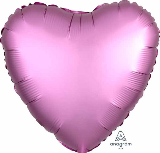 18-Inch Flamingo Pink Satin Luxe Heart Foil Balloon