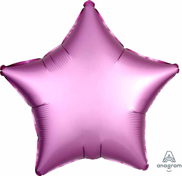 19-Inch Flamingo Pink Satin Luxe Star Foil Balloon