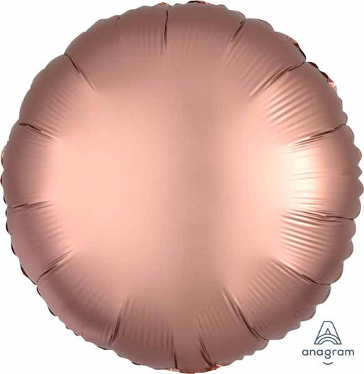 Rose Copper Satin Luxe Round Foil Balloon, 18 Inch