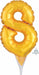 Gold Number 8 Cake Pick, 6 Inch