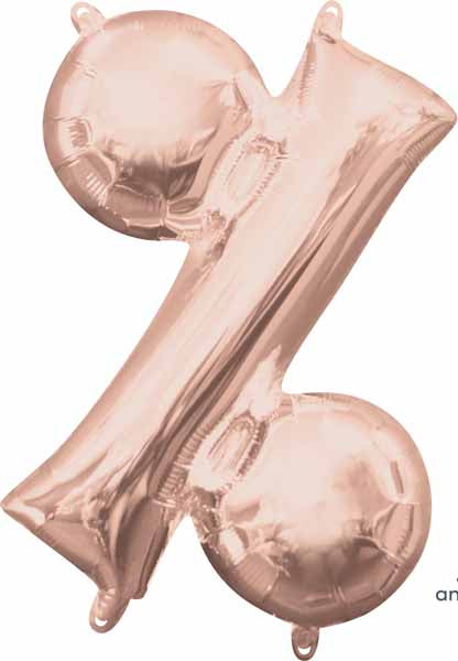 Rose Gold Percent Symbol Balloon, 16 Inch