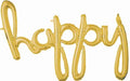 Happy Gold Script Balloon