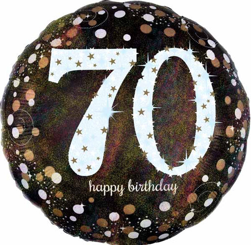 Sparkling 70th Birthday Jumbo Holographic Foil Balloon
