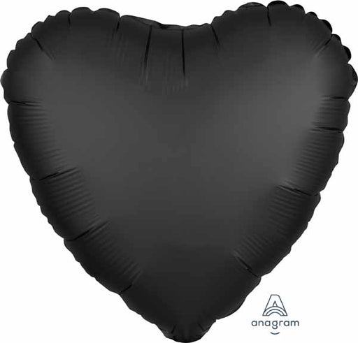 Onyx Satin Luxe Heart Foil Balloon, 18 Inch