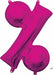 Pink Percent Symbol Balloon, 16 Inch