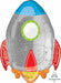 Blast Off Birthday Shaped Foil Balloon, 29 Inch