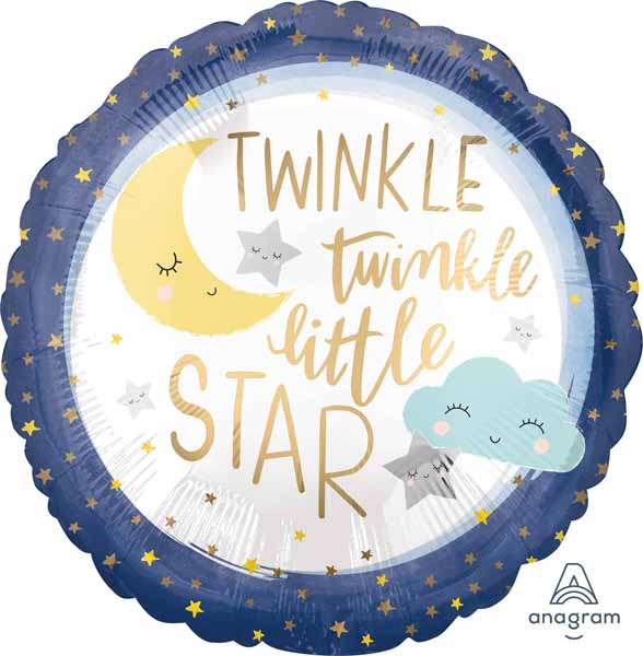 Twinkle Little Star 18" Round Foil Balloon