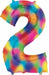 34 Inch Rainbow Splash Number 2 Balloon