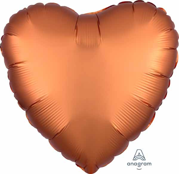 Amber Satin Luxe Heart Foil Balloon, 18 Inch