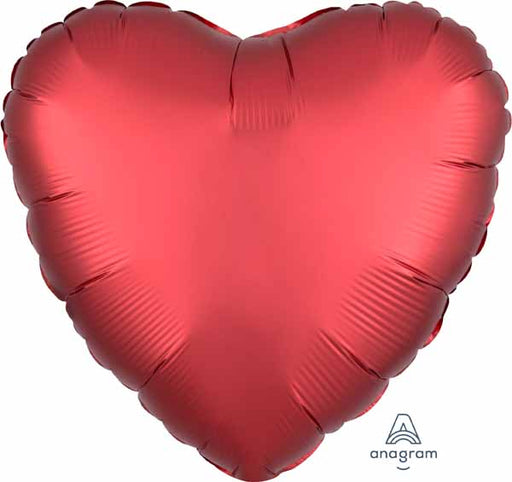 Sangria Satin Luxe Heart Foil Balloon, 18 Inch