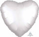 White Satin Luxe Heart Foil Balloon, 18 Inch