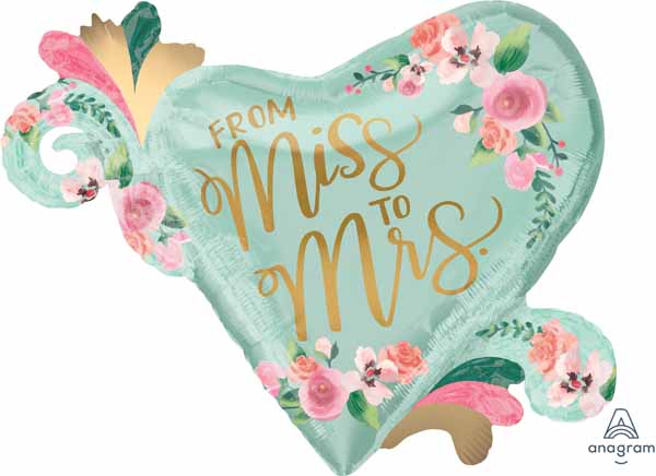 Mint to Be Heart Satin Foil Balloon, 32 Inch