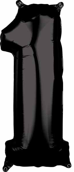 Black Number 1 Balloon, 26 Inch