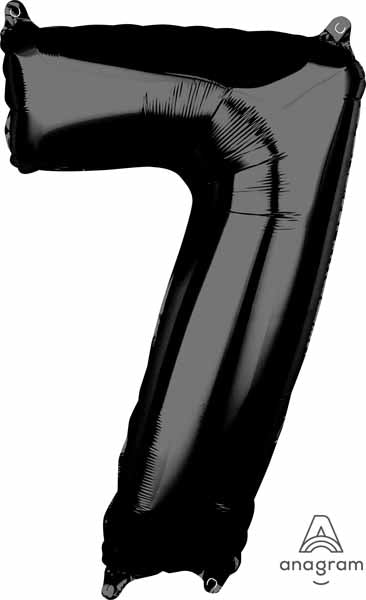 Black Number 7 Balloon, 26 Inch