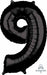 Black Number 9 Balloon, 26 Inch