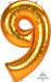 54-Inch Gold Number 9 Balloon