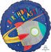 Blast Off Birthday 18" Round Foil Balloon