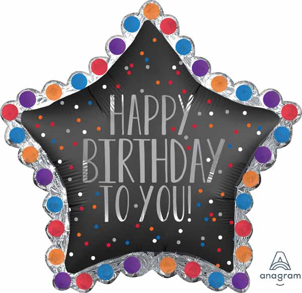 HBD TO U SATIN STAR 34" SHAPE P35 PKG
