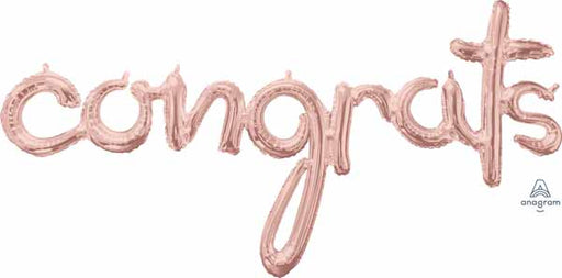 Rose Gold Congrats Script Balloon