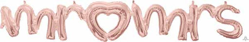 Mr & Mrs Rose Gold Script Balloon