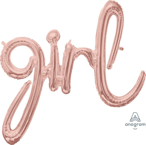Rose Gold "Girl" Script Balloon