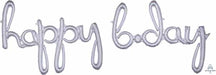 Happy Bday Holographic Script Balloon