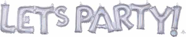 Let's Party Holographic Block Letter Balloon