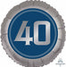 18" Silver and Blue 40th Birthday Foil Balloon