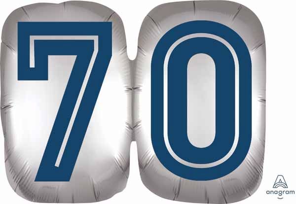 Happy 70th Birthday 25-Inch Shaped Foil Balloon
