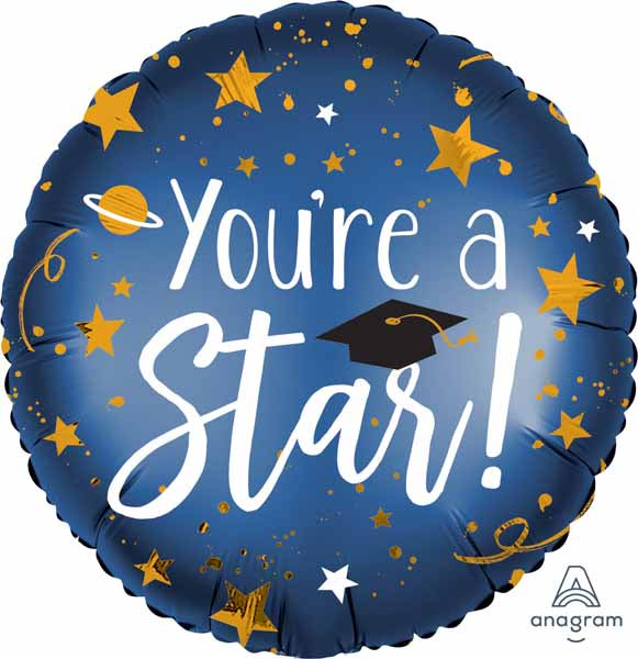 You're a Star Grad 18-Inch Round Foil Balloon