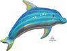 Holographic Blue Dolphin Foil Balloon, 29 Inch