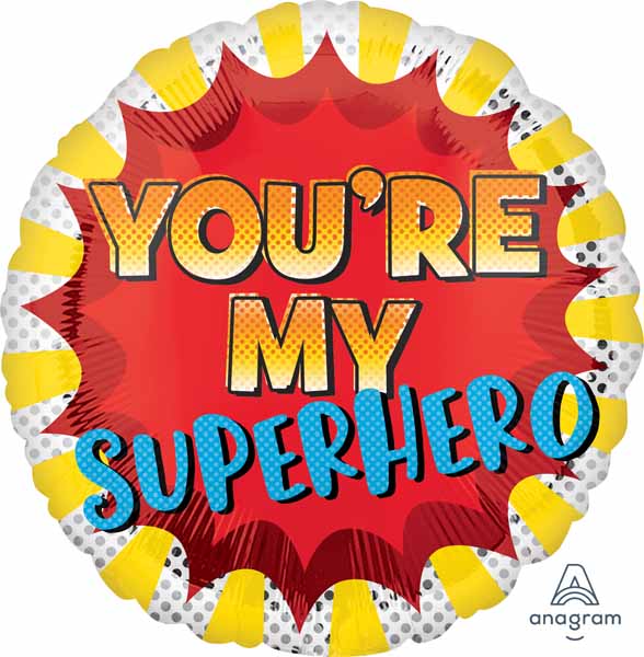 You're My Superhero 18" Round Foil Balloon