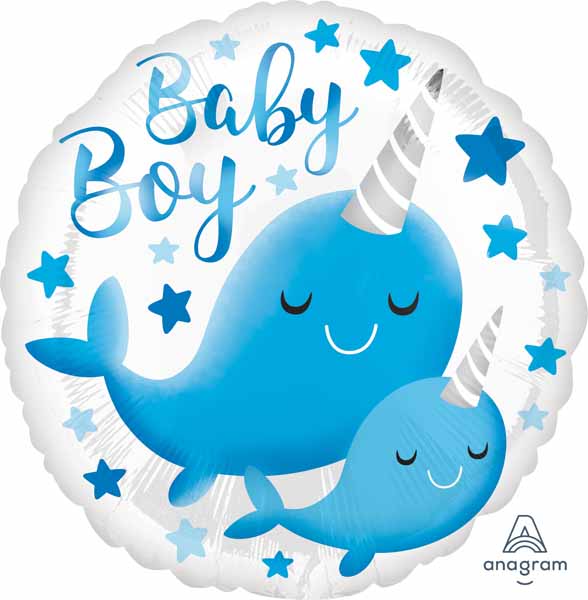 Narwhal Baby Boy 18-Inch Foil Balloon