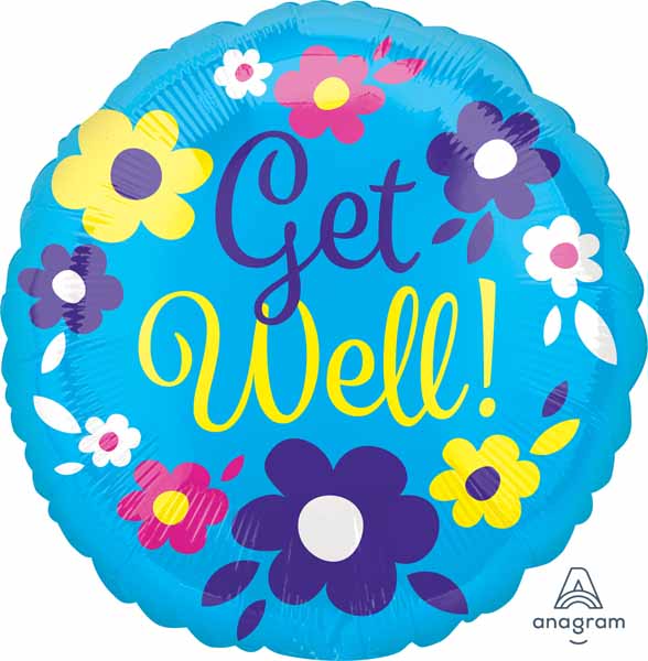 Get Well Flower Fun 21" Foil Balloon