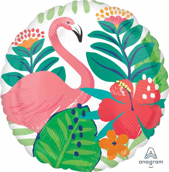 Tropical Jungle 18-Inch Round Foil Balloon