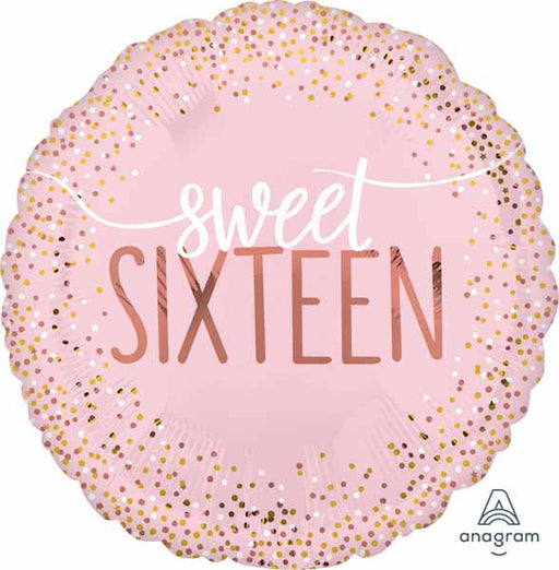Sixteen Blush 18-Inch Round Foil Birthday Balloon