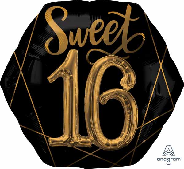 Elegant Sixteen 30-Inch Foil Birthday Balloon