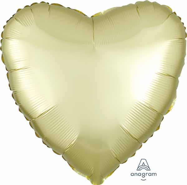18 Inch Pastel Yellow Satin Luxe Heart Foil Balloon