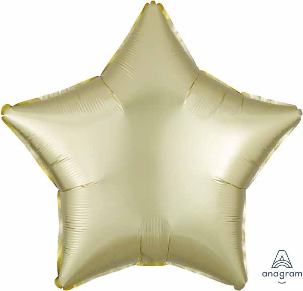 19-Inch Pastel Yellow Satin Luxe Star Foil Balloon