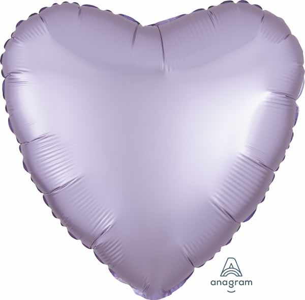 18" Pastel Lilac Satin Luxe Heart Foil Balloon