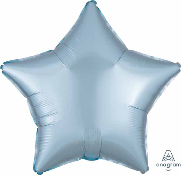 19" Pastel Blue Satin Luxe Star Foil Balloon