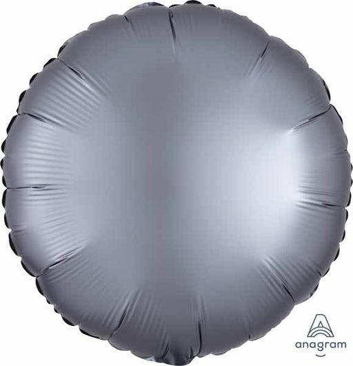 18" Graphite Satin Luxe Round Foil Balloon