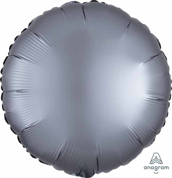 18" Graphite Satin Luxe Round Foil Balloon