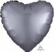 18" Graphite Satin Luxe Heart Foil Balloon