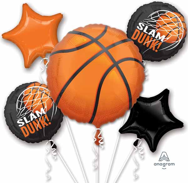 Nothin' But Net Basketball Foil Balloon Bouquet