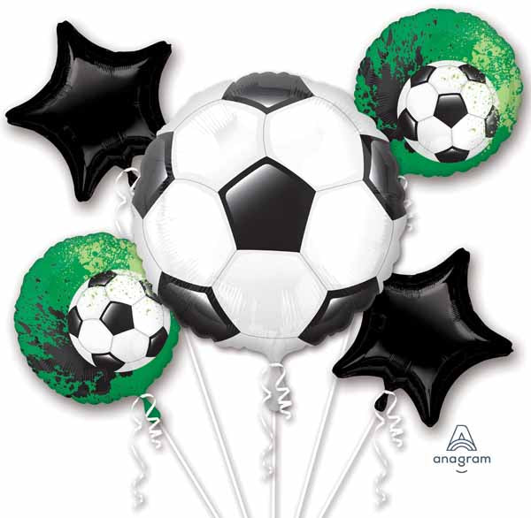 Goal Getter soccer balloon bouquet for a soccer birthday party