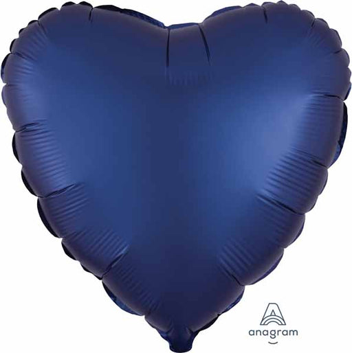 Navy Satin Luxe Heart Foil Balloon, 18 Inch