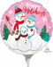Happy Holidays Snow Family 9" Round Foil Balloon